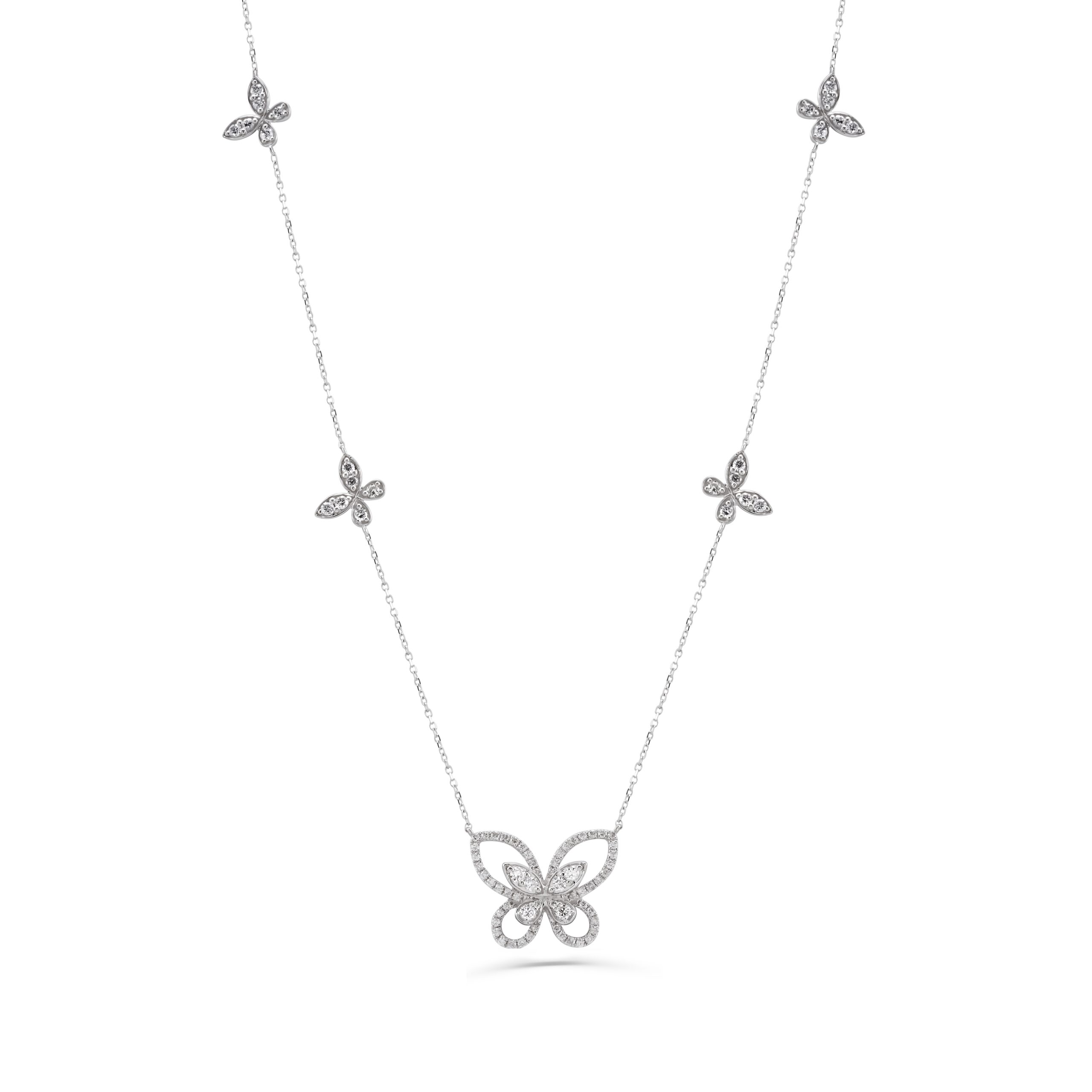 Diamond Butterflies Necklace