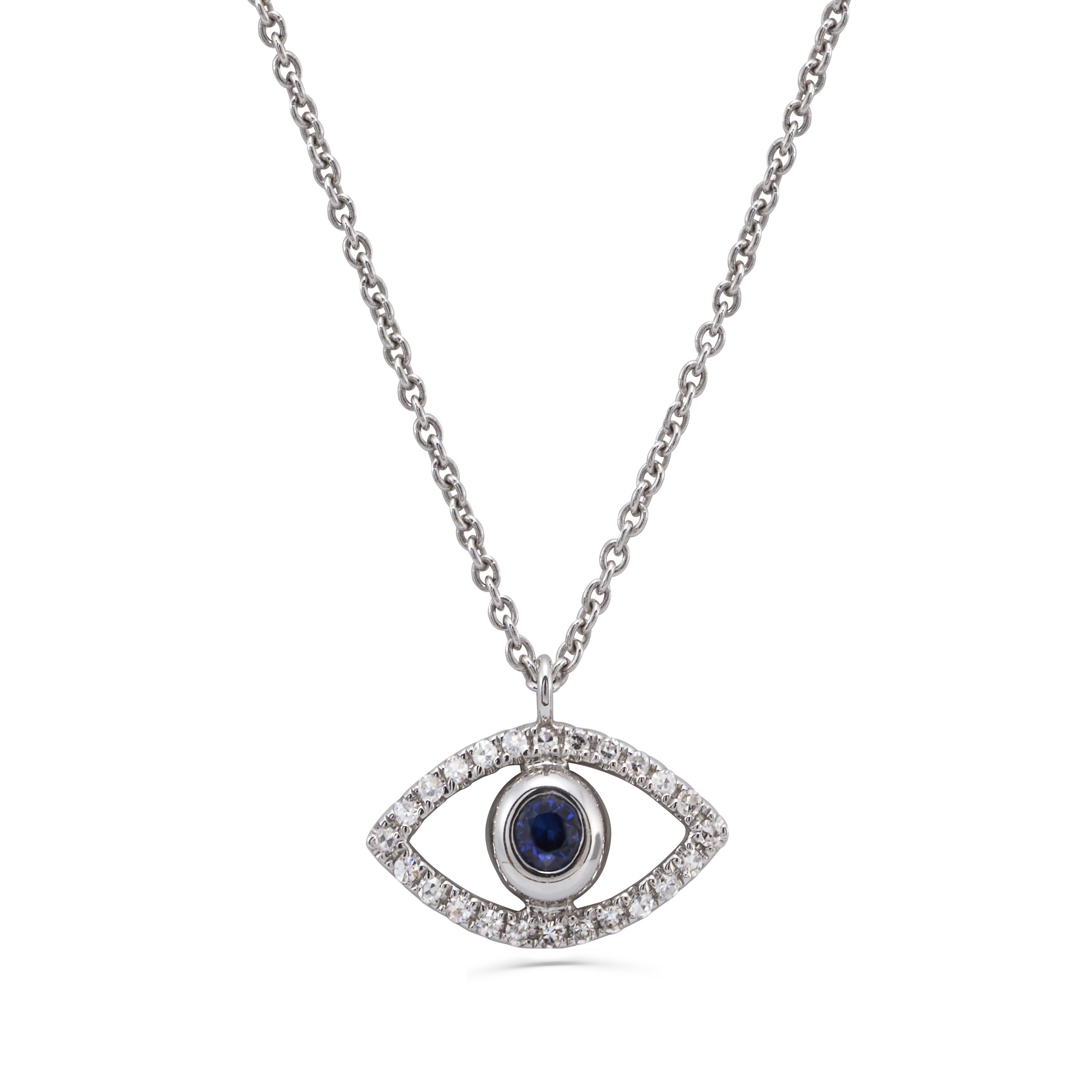 Blue Sapphire Evil Eye Pendant